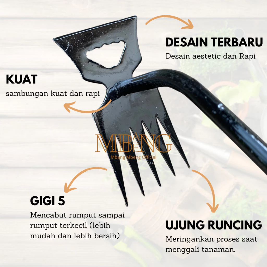 Paket 2 Pcs yang terdiri dari pencabut rumput liar halaman dan cangkul berkebun - Gambar 2