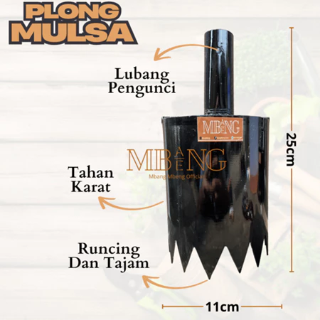 Mbang-Mbeng Plong Mulsa diameter 11cm / Alat Pelubang Plastik Mulsa Tanpa Gagang / pelubang mulsa