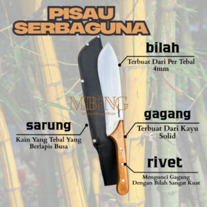 Mbang-Mbeng Pisau Tebas Baja Per 4,5mm Panjang 40cm