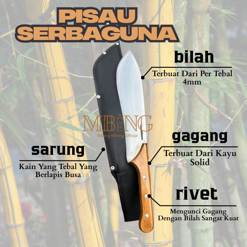 Golok Tebas Baja Per 4,5mm Panjang 40cm