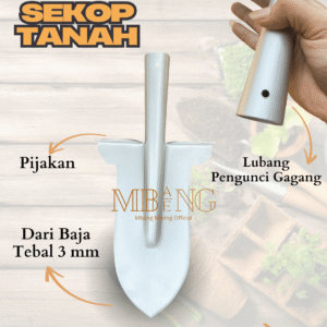 Mbang-Mbeng Sekop injak lancip Baja Tebal 3mm / sekop kebun / Sekop Multifungsi / sekop tanah