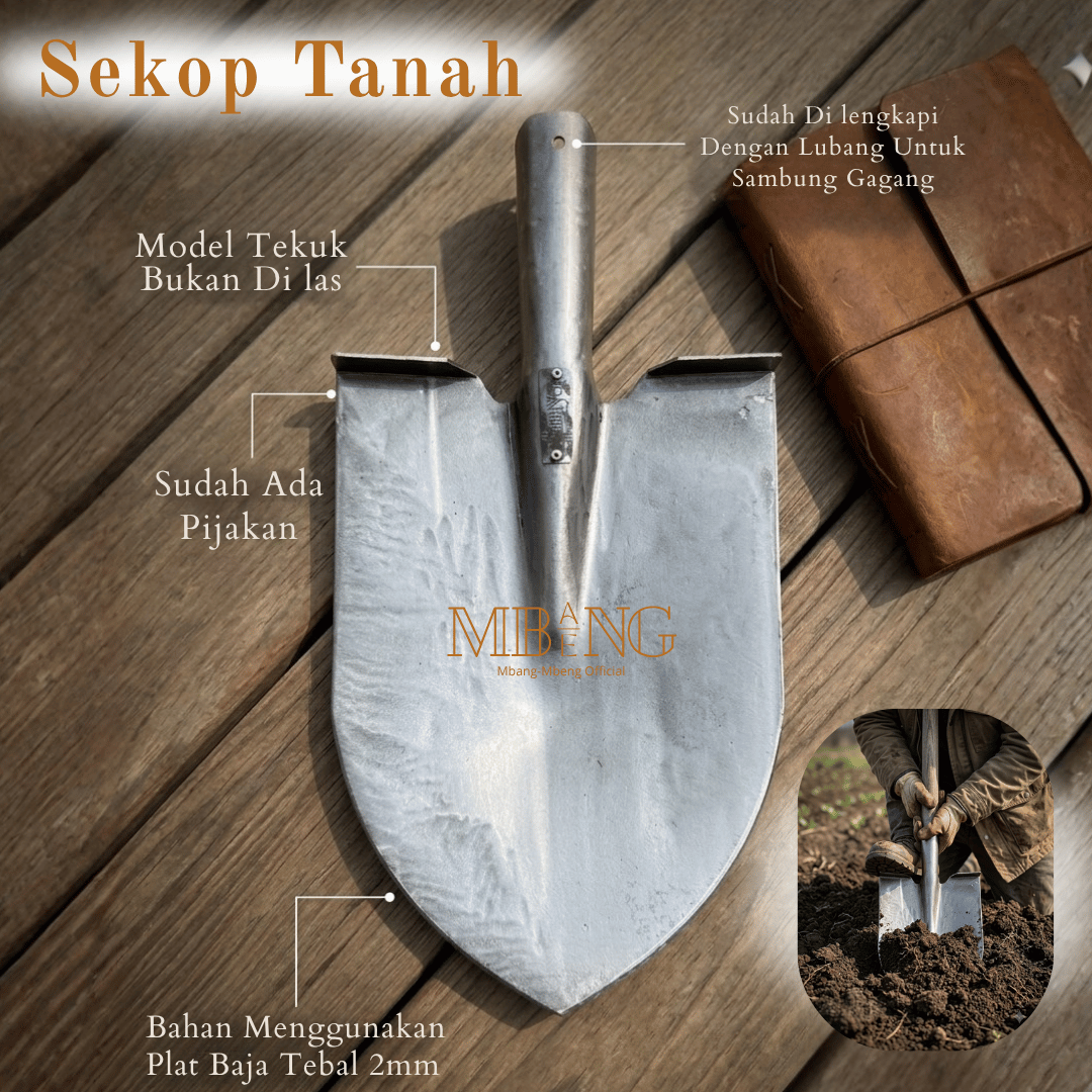 Sekop injak lancip Baja Tebal 3mm - Gambar 8