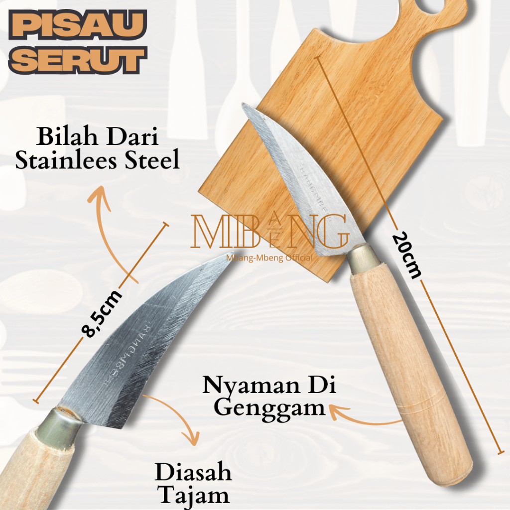 Mbang-Mbeng Pisau Serut Bambu Layang-Layang Staineees - Gambar 5