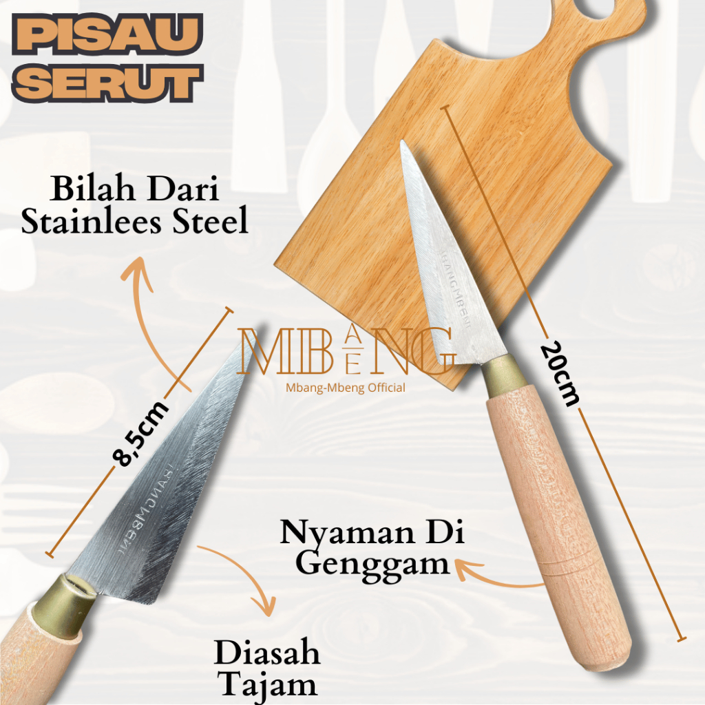 Mbang-Mbeng Pisau Serut Bambu Layang-Layang Staineees - Gambar 4