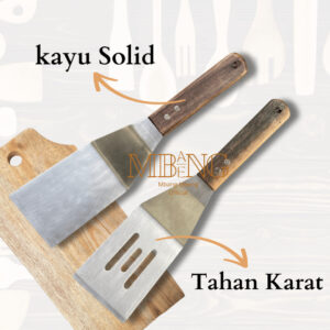 Mbang-Mbeng Kape Bengkok Spatula Pizza Martabak Teppanyaki Shovel Kue Steak BBQ Cake Scrapper Lebar 7,5 cm