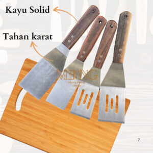 Mbang-Mbeng Kape Bengkok Spatula Pizza Martabak Teppanyaki Shovel Kue Steak BBQ Cake Scrapper Lebar 6 cm