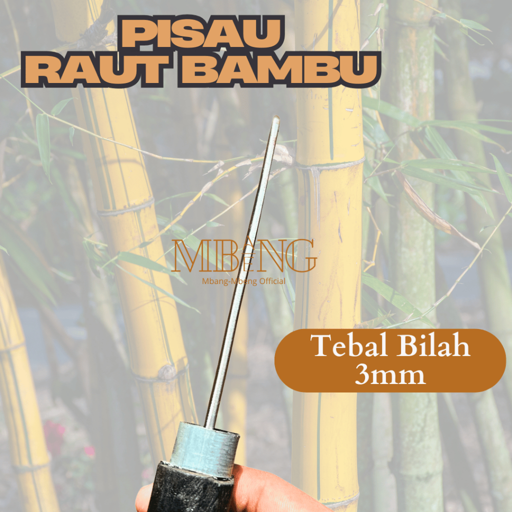 Mbang-Mbeng Pisau Raut Bambu Baja Per Asli 3mm - Gambar 2