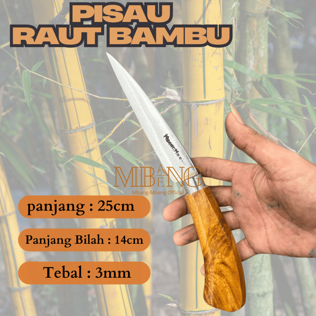 Mbang-Mbeng Pisau Raut Bambu Baja Per Asli 3mm - Gambar 6