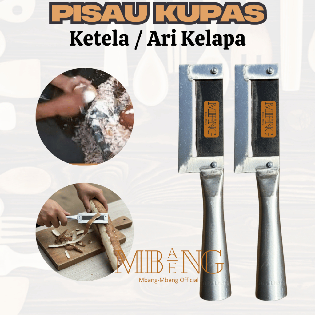 Mbang-Mbeng Pisau Pengupas Singkong / Ketela Bilah Eks Gergaji - Gambar 2