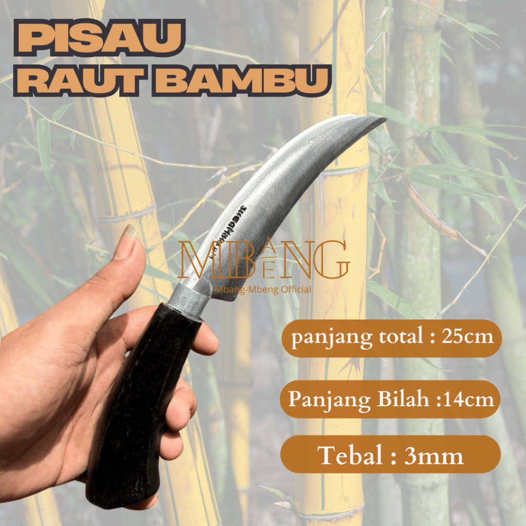 Mbang-Mbeng Pisau Raut Bambu Baja Per Asli 3mm - Gambar 5