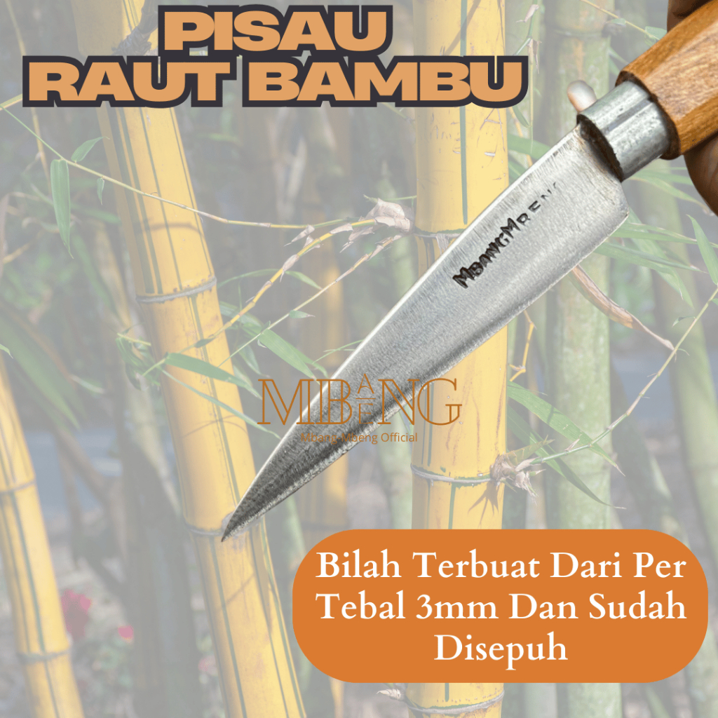 Mbang-Mbeng Pisau Raut Bambu Baja Per Asli 3mm - Gambar 4