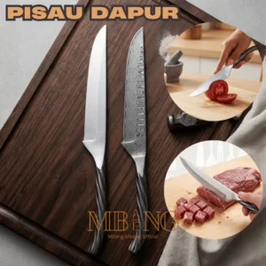 Mbang-Mbeng Pisau Dapur Full Baja Serbaguna 27.5cm / Pisau Iris Daging Sate & Sayur Tajam Premium