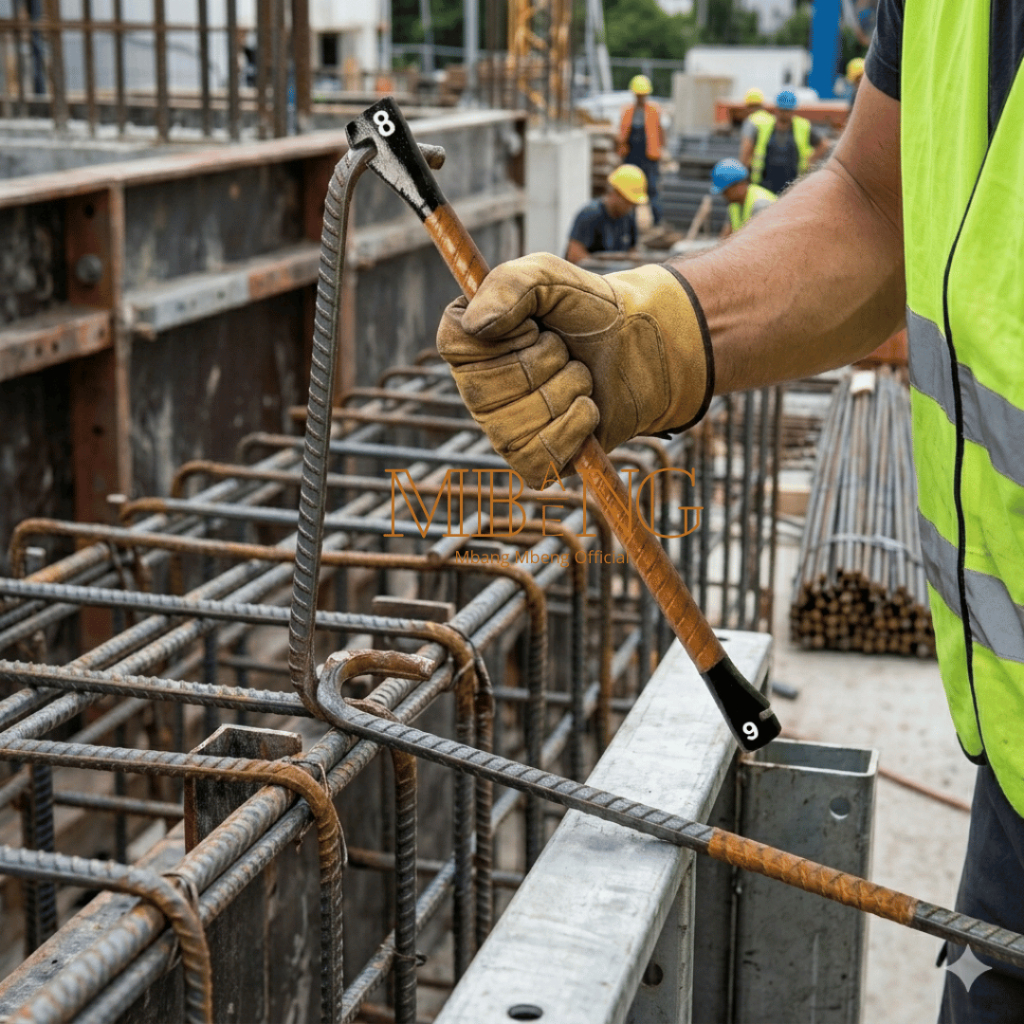 Mbang-Mbeng Kunci Penekuk Besi Pleser Beton Ulir 19mm - Gambar 3